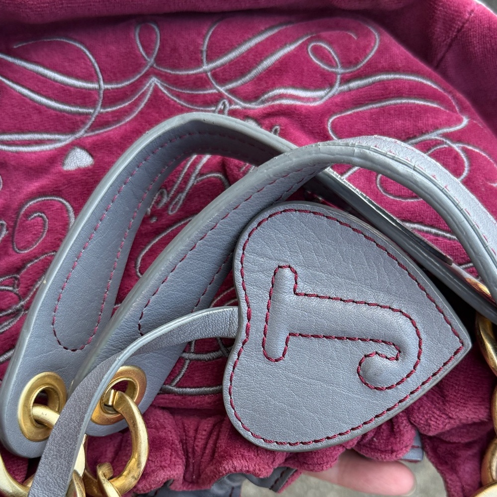 Juicy Couture Velvet Hobo Bag in Rich Burgundy - Picture 4 of 4
